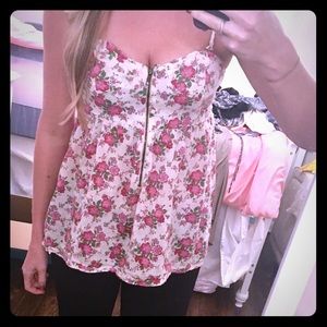 Forever 21 med zip front tank top